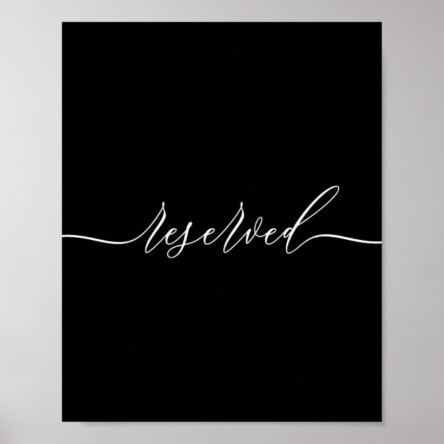 Poster Black Calligraphy Reserved (Frente)