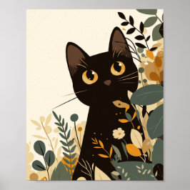 Poster Black cat boho arte moderna