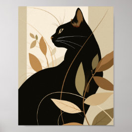 Poster Black cat boho arte moderna