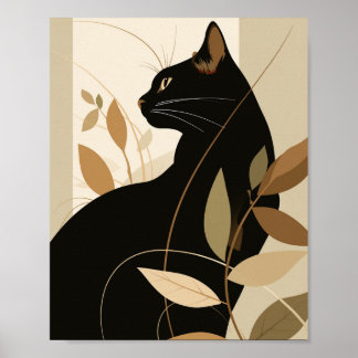 Poster Black cat boho arte moderna
