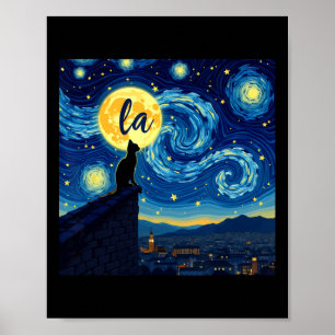 Poster Black Cat Comma La Kamala Harris Halloween Starry