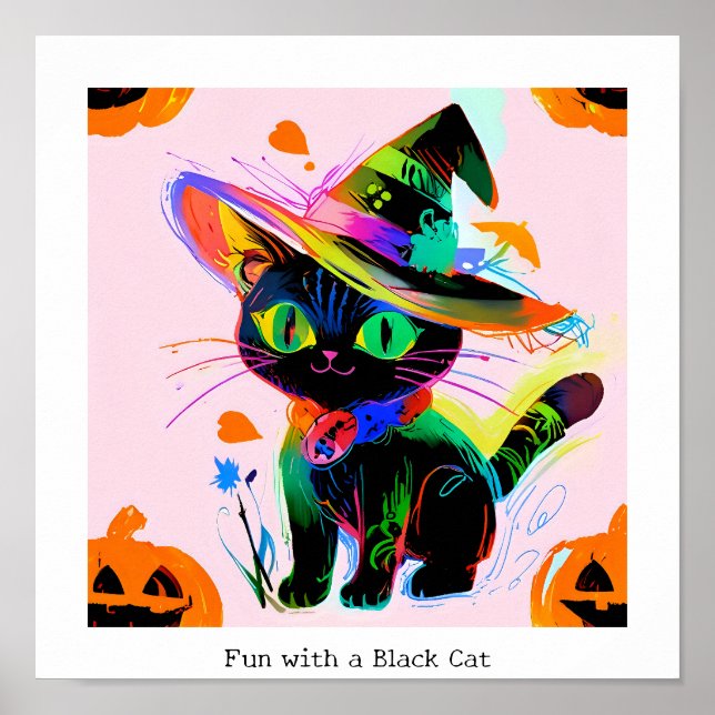 Poster Black Cat Halloween (Frente)