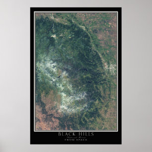 Poster Black Colinas National Forest South Dakota Satelli