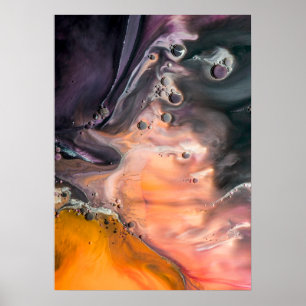 Poster Black Coral e Orange Abstrato Minimalist por Fion