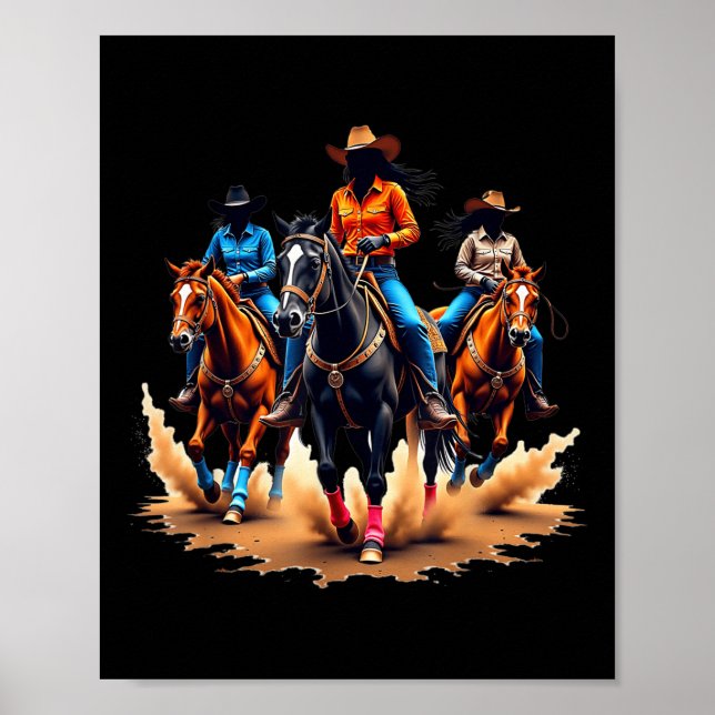 Poster Black Cowgirl Texas Western Rodeo Melanin Black Hi (Frente)