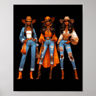Poster Black Cowgirl Western Rodeo Melanin