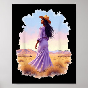 Poster Black Cowgirl Western Rodeo Melanin