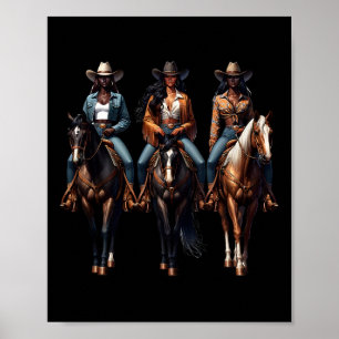 Poster Black Cowgirl Western Rodeo Melanin