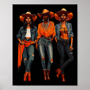Poster Black Cowgirl Western Rodeo Melanin