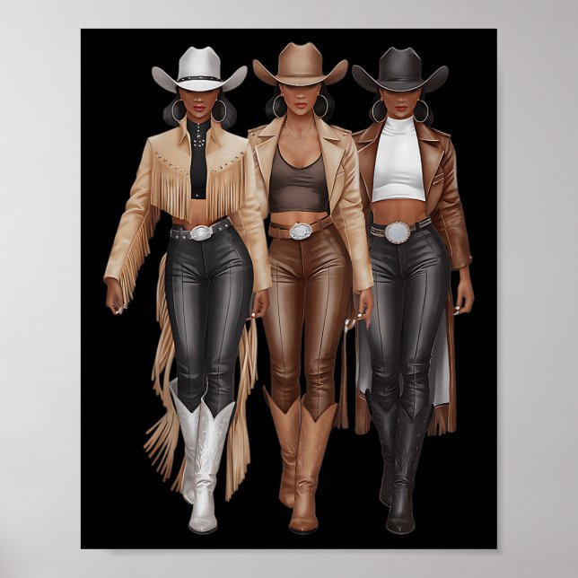 Poster Black Cowgirl Western Rodeo Melanin Cowgirl  (Frente)