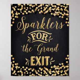 Poster Black Dourado de Casamento- Sparklers