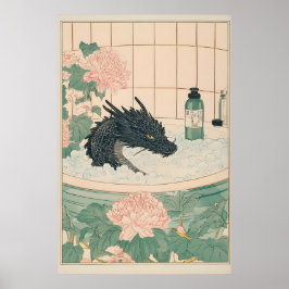 Poster Black Dragon Bathroom Print Japanese Ukiyo-e Art
