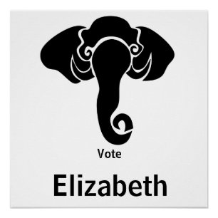 Póster Black Elephant Family Home Address Republican