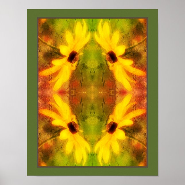 Poster Black Eyed Susan Daisy - Abstrato (Frente)