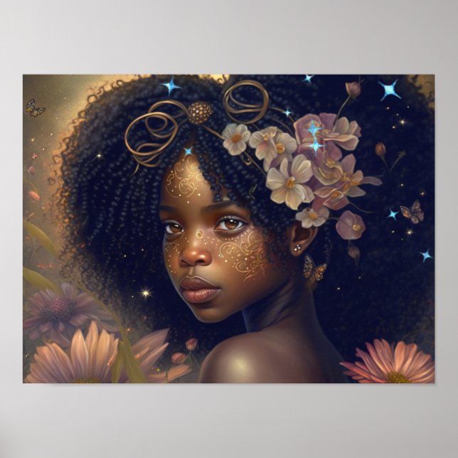 Poster Black Fairy Princess Fantasy Art (Frente)