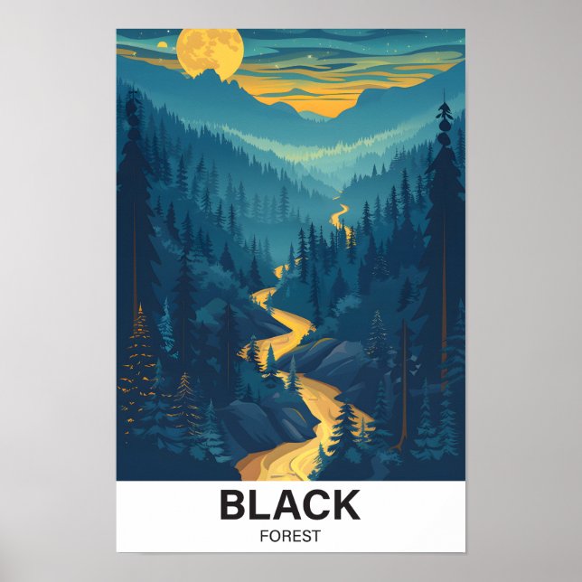 Poster Black Forest Baden-Württemberg Alemanha Viagem (Frente)