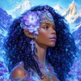 Poster Black Girl Black Queen Fantasy Art Elf Goddess