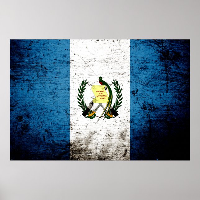 Poster Black Grunge Guatemala Flag (Frente)