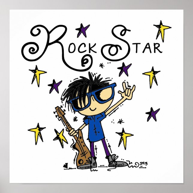 Póster Black Hair Boy Star (Frente)