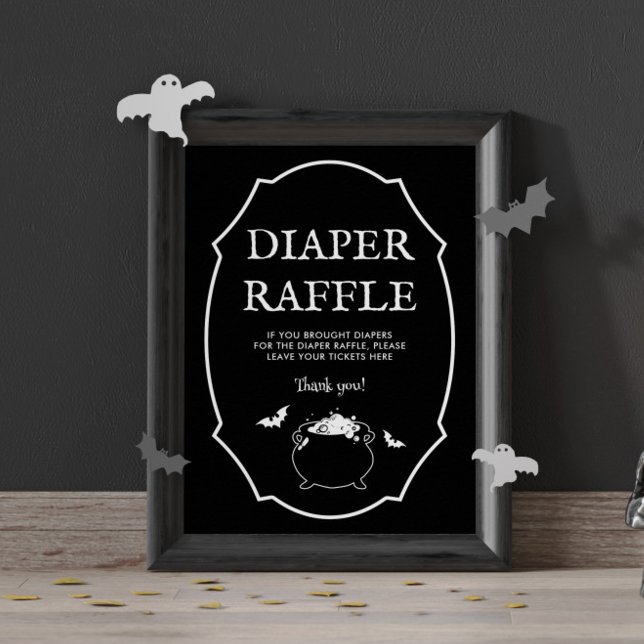 Poster Black Halloween Goth Baby Shower Diaper Raffle (Criador carregado)