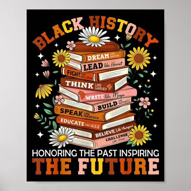 Poster Black History Month Black Leaders African American (Frente)