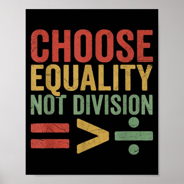 Poster Black History Month Equality Greater Than Division (Frente)