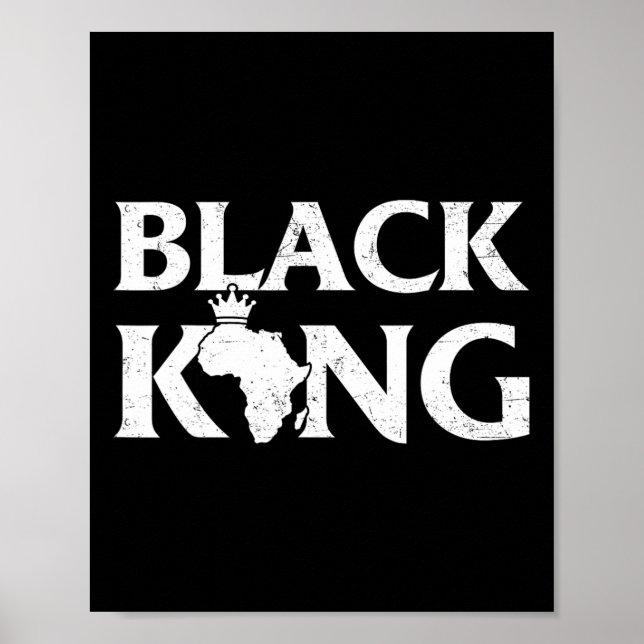 Poster Black King African Map Prioridade Negra Melanin Cr (Frente)