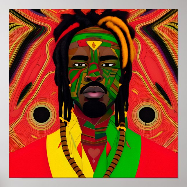 Poster Black King Melanin Man Bruh Men Son Prince (Frente)