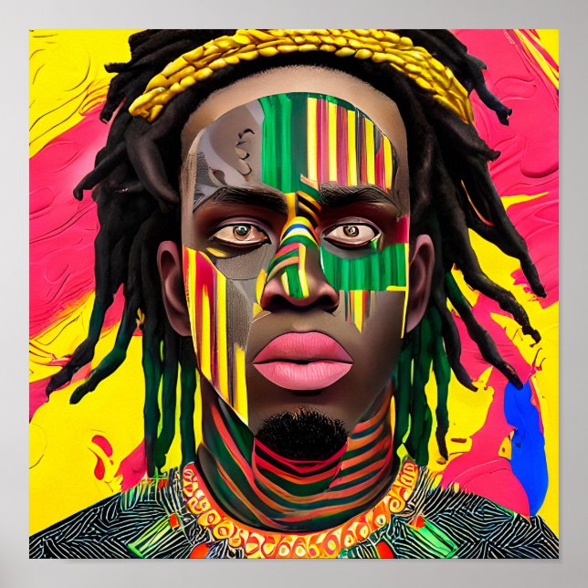 Poster Black King Melanin Man Bruh Men Son Prince (Frente)