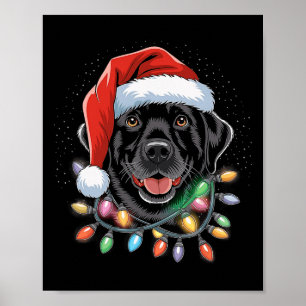 Poster Black Lab Labrador Árvore de Natal Light Pajama Do
