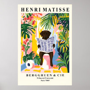 Poster Black Labrador no Toilet Wall Art - Pink Matisse