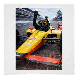 Póster Black Labrador Puppy IndyCar Victory Lap Poster | 