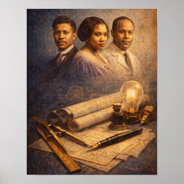 Poster Black Legendary Inventors