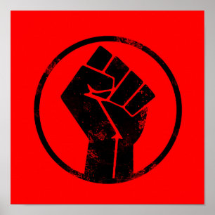 Poster Black Lives é importante FIST (fundo vermelho) #B