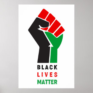 Poster Black Lives Matter levantou o símbolo do punho Af