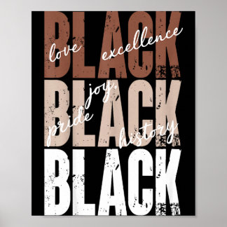 Poster Black Love Excellence Joy Pride Black History Afri