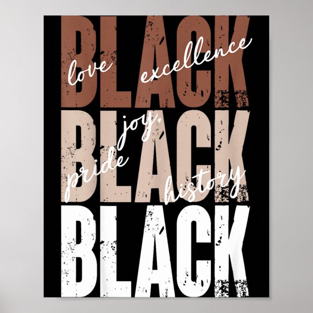 Poster Black Love Excellence Joy Pride Black History Afri (Frente)