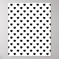 Black Love Hearts White Background