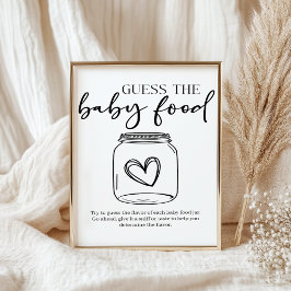 Poster Black Modern Simple Script Baby Guess Baby Food