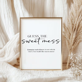 Poster Black Modern Simple Script Baby Guess Sweet Mess