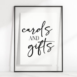 Poster Black Modern Simple Script Baby Shower Cards Gifts
