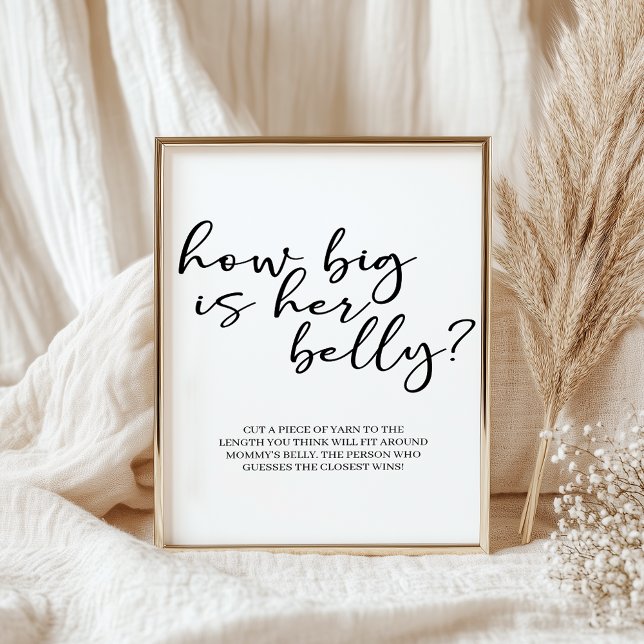 Poster Black Modern Simple Script Baby Shower Game (Criador carregado)