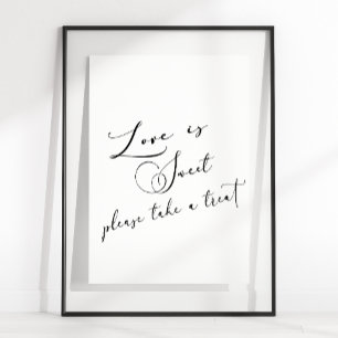 Poster Black Modern Simple Script Weding Love Is Sweet