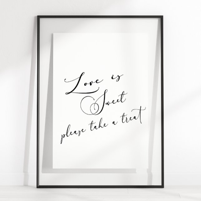 Poster Black Modern Simple Script Weding Love Is Sweet (Criador carregado)