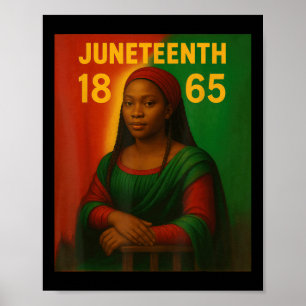 Poster Black Mona Lisa Graphic Afro African American June
