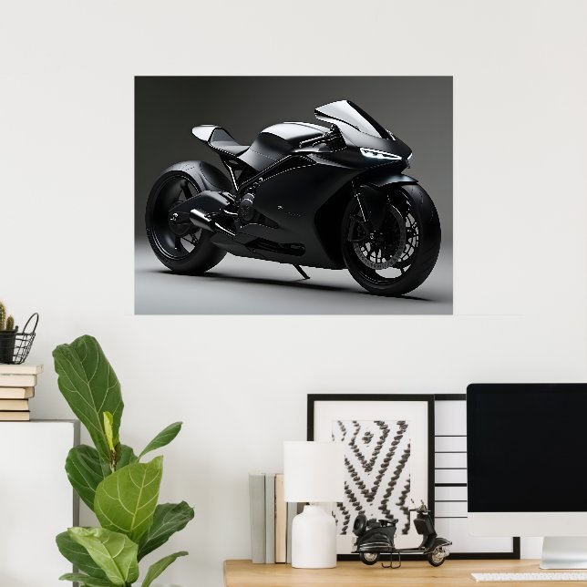 Poster Black Motorcycle (Escritório em casa)