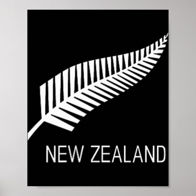 Poster Black New Zealand Fern Shirt Mens Black Proud Kiwi (Frente)