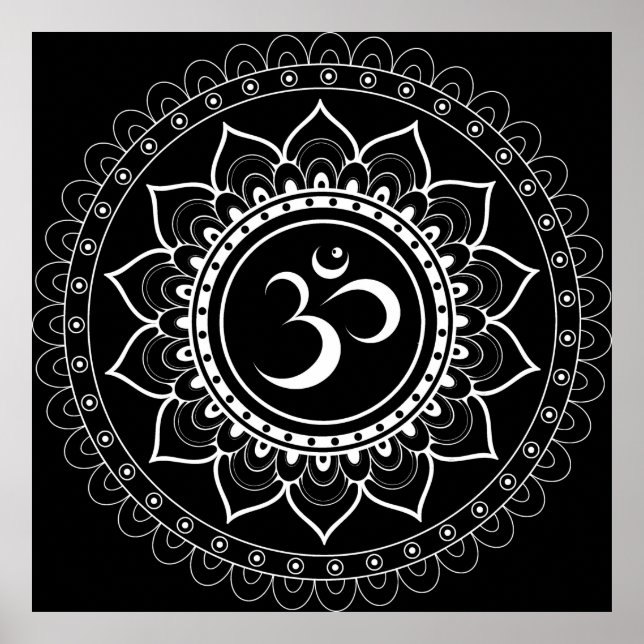 Poster Black Om Mandala (Frente)