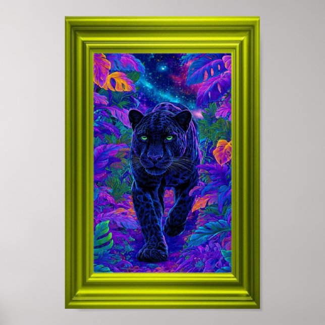 Poster Black Panther Wall Art with Vibrant Colors (Frente)