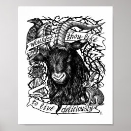 Poster Black Phillip "Live Delicious"